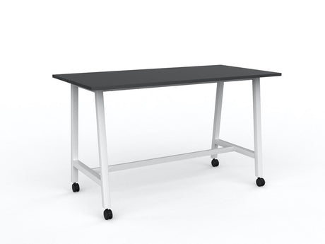 Cubit Bar Leaner with Castors-Meeting Room Furniture-1800 x 900-Black-White-Commercial Traders - Office Furniture