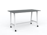 Cubit Bar Leaner with Castors-Meeting Room Furniture-1800 x 900-Silver-White-Commercial Traders - Office Furniture