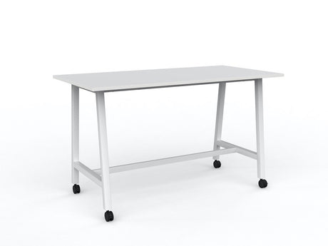 Cubit Bar Leaner with Castors-Meeting Room Furniture-1800 x 900-White-White-Commercial Traders - Office Furniture