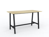 Cubit Bar Leaner-Meeting Room Furniture-1800 x 900-Atlantic Oak-Black-Commercial Traders - Office Furniture