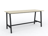 Cubit Bar Leaner-Meeting Room Furniture-2200 x 900-Nordic Maple-Black-Commercial Traders - Office Furniture