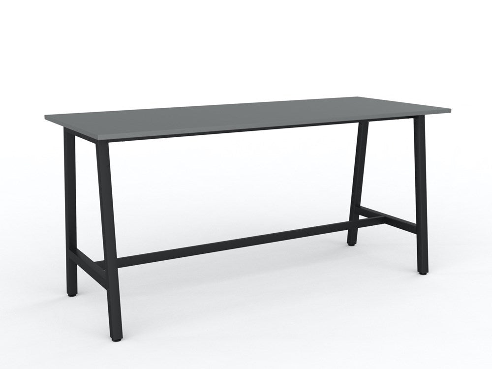 Cubit Bar Leaner-Meeting Room Furniture-2200 x 900-Silver-Black-Commercial Traders - Office Furniture