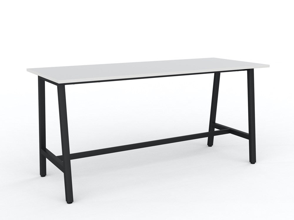 Cubit Bar Leaner-Meeting Room Furniture-2200 x 900-White-Black-Commercial Traders - Office Furniture