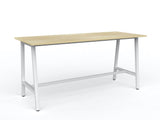 Cubit Bar Leaner-Meeting Room Furniture-2200 x 900-Atlantic Oak-White-Commercial Traders - Office Furniture