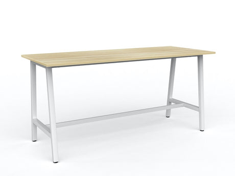 Cubit Bar Leaner-Meeting Room Furniture-2200 x 900-Atlantic Oak-White-Commercial Traders - Office Furniture