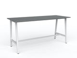 Cubit Bar Leaner-Meeting Room Furniture-2200 x 900-Silver-White-Commercial Traders - Office Furniture