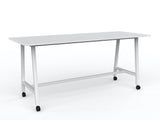 Cubit Bar Leaner with Castors-Meeting Room Furniture-2400 x 900-White-White-Commercial Traders - Office Furniture