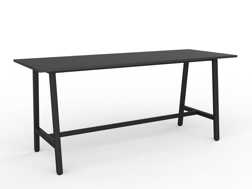 Cubit Bar Leaner-Meeting Room Furniture-2400 x 900-Black-Black-Commercial Traders - Office Furniture