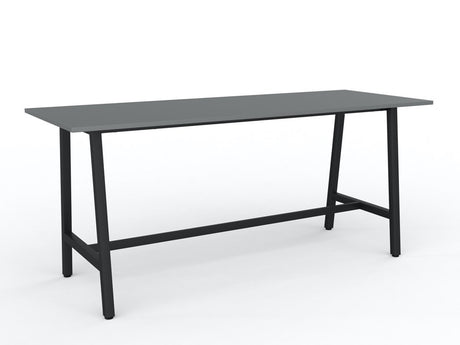 Cubit Bar Leaner-Meeting Room Furniture-2400 x 900-Silver-Black-Commercial Traders - Office Furniture