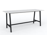 Cubit Bar Leaner-Meeting Room Furniture-2400 x 900-White-Black-Commercial Traders - Office Furniture