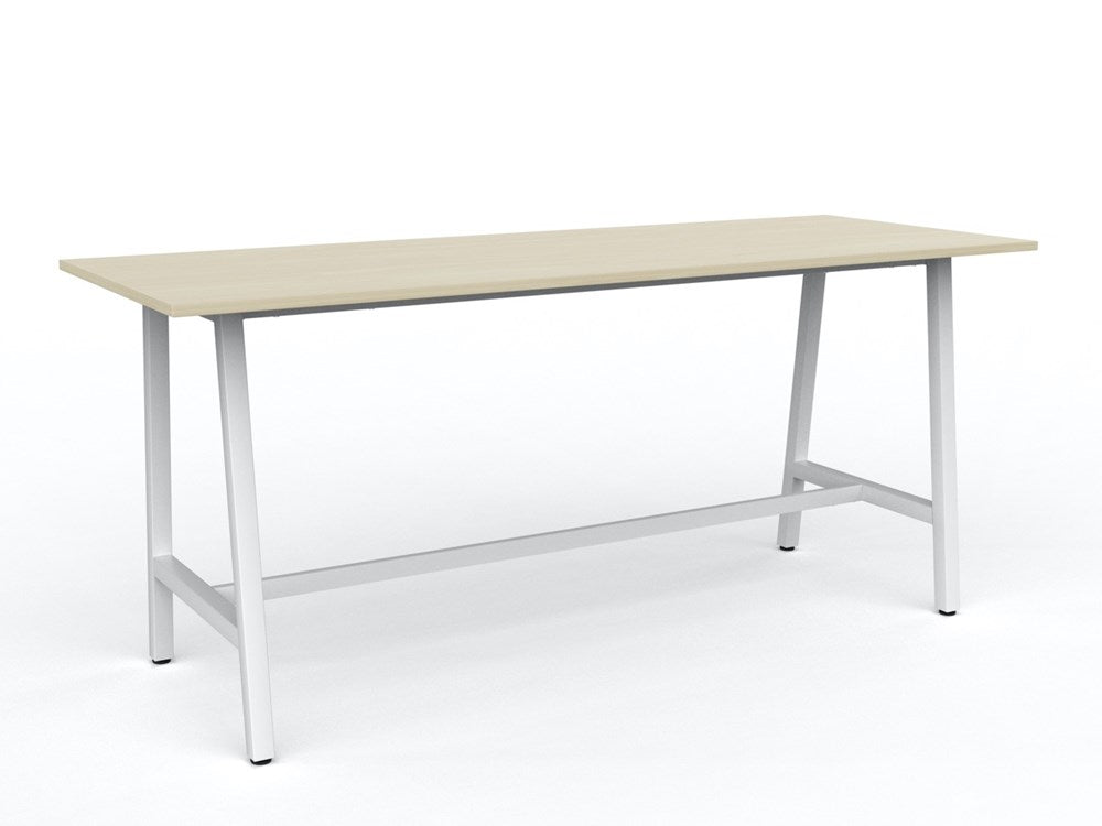 Cubit Bar Leaner-Meeting Room Furniture-2400 x 900-Nordic Maple-White-Commercial Traders - Office Furniture