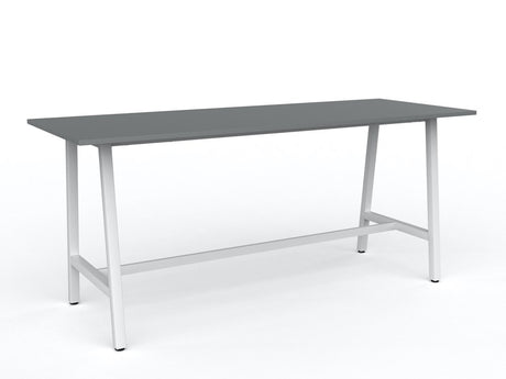 Cubit Bar Leaner-Meeting Room Furniture-2400 x 900-Silver-White-Commercial Traders - Office Furniture