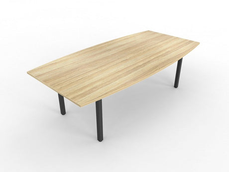 Cubit Boardroom Table-Meeting Room Furniture-Atlantic Oak-Black-Commercial Traders - Office Furniture