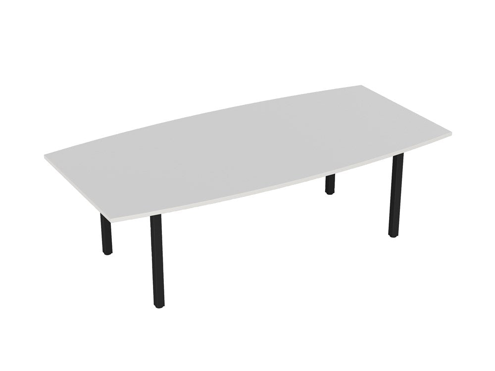 Cubit Boardroom Table-Meeting Room Furniture-White-Black-Commercial Traders - Office Furniture