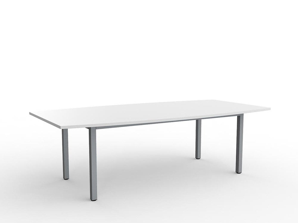 Cubit Boardroom Table-Meeting Room Furniture-White-Silver-Commercial Traders - Office Furniture