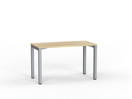 Cubit Desk-Desking-1200 x 600-Atlantic Oak-Silver-Commercial Traders - Office Furniture