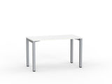 Cubit Desk-Desking-1200 x 600-White-Silver-Commercial Traders - Office Furniture