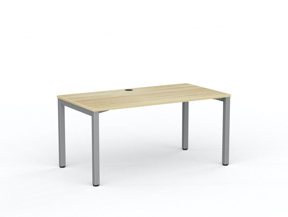 Cubit Desk-Desking-1500 x 800-Atlantic Oak-Silver-Commercial Traders - Office Furniture