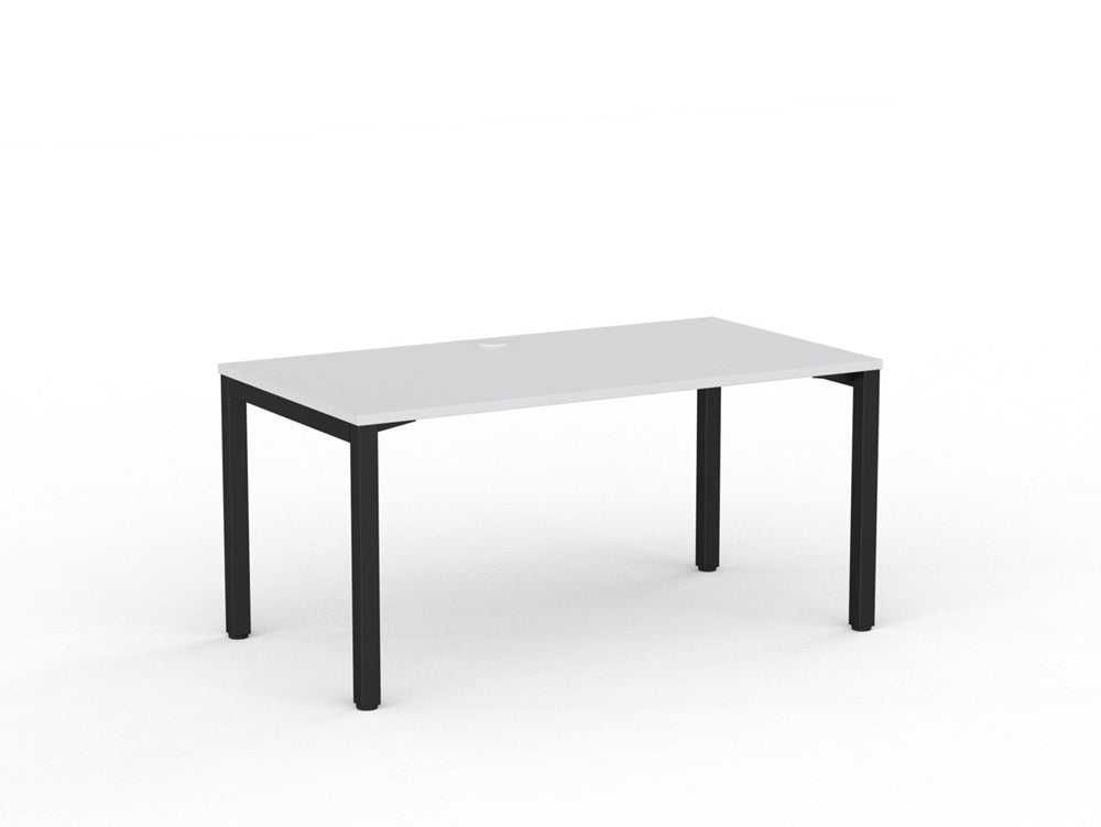 Cubit Desk-Desking-1500 x 800-White-Black-Commercial Traders - Office Furniture