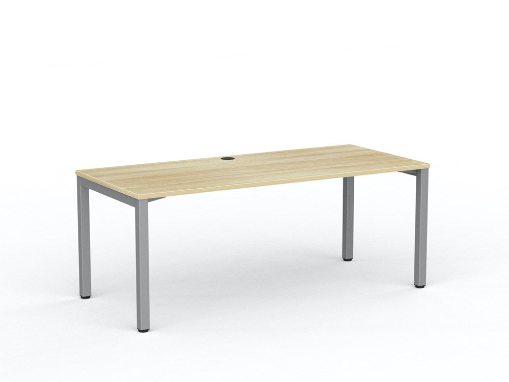 Cubit Desk-Desking-1800 x 800-Atlantic Oak-Silver-Commercial Traders - Office Furniture