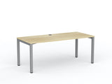 Cubit Desk-Desking-1800 x 800-Atlantic Oak-Silver-Commercial Traders - Office Furniture