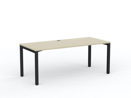 Cubit Desk-Desking-1800 x 800-Nordic Maple-Black-Commercial Traders - Office Furniture