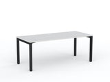 Cubit Desk-Desking-1800 x 800-White-Black-Commercial Traders - Office Furniture