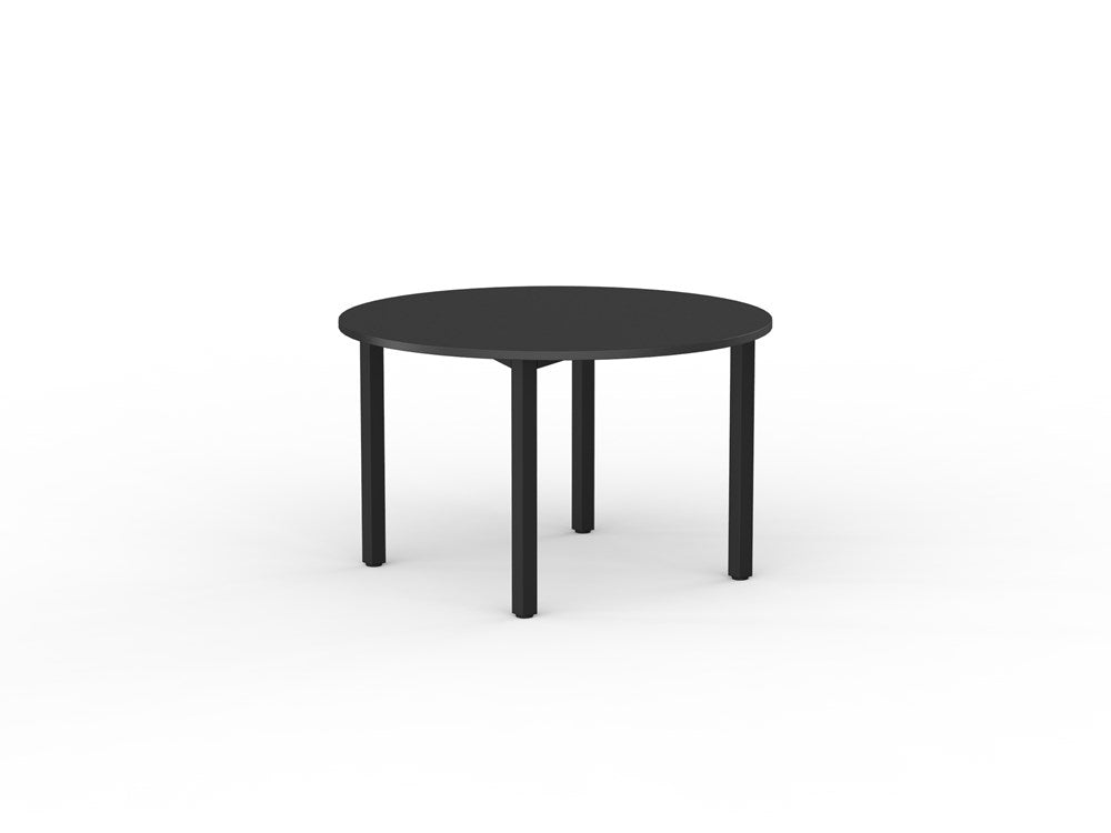 Cubit 1200 Round Meeting Tables-Meeting Room Furniture-Atlantic Oak-Black-Commercial Traders - Office Furniture