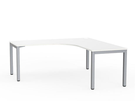 Cubit Corner Desk-Desking-1800 x 1800 x 700-White-Silver-Commercial Traders - Office Furniture