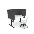 Acoustic Desk Screen Privacy Pod-Acoustic-805 x 1200 mm-Dark grey-Commercial Traders - Office Furniture