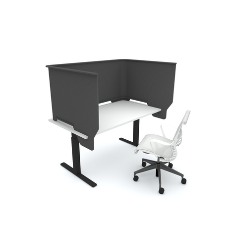 Acoustic Desk Screen Privacy Pod-Acoustic-805 x 1200 mm-Dark grey-Commercial Traders - Office Furniture