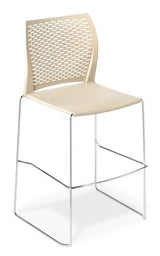 Net Bar Stool-Lunchroom Chairs-Avocado-Chrome-Commercial Traders - Office Furniture