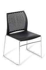 Net Chair-Lunchroom Chairs-Black-Chrome-Commercial Traders - Office Furniture