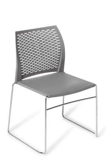 Net Chair-Lunchroom Chairs-Grey-Chrome-Commercial Traders - Office Furniture