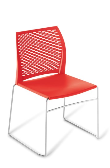 Net Chair-Lunchroom Chairs-Red-Chrome-Commercial Traders - Office Furniture