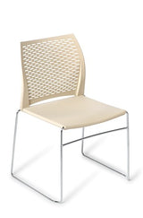 Net Chair-Lunchroom Chairs-Sand-Chrome-Commercial Traders - Office Furniture