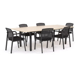 Cubit Boardroom Table and Ozone Chair Package-Meeting Room Furniture-Nordic Maple-6 chairs-Commercial Traders - Office Furniture