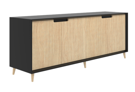 Oslo Cabinet - 4 Door (Storage Credenza)-Storage-1500 x 450-White-Auckland Delivery-Commercial Traders - Office Furniture