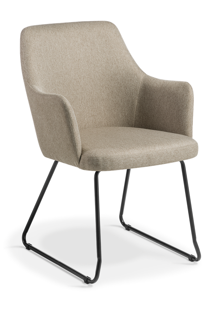 Olli Chair-Reception Furniture-Standard Flax-Steel Sled-Commercial Traders - Office Furniture