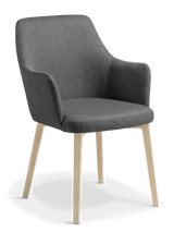 Olli Chair-Reception Furniture-Charcoal Polyester-Ash Timber-look-Commercial Traders - Office Furniture