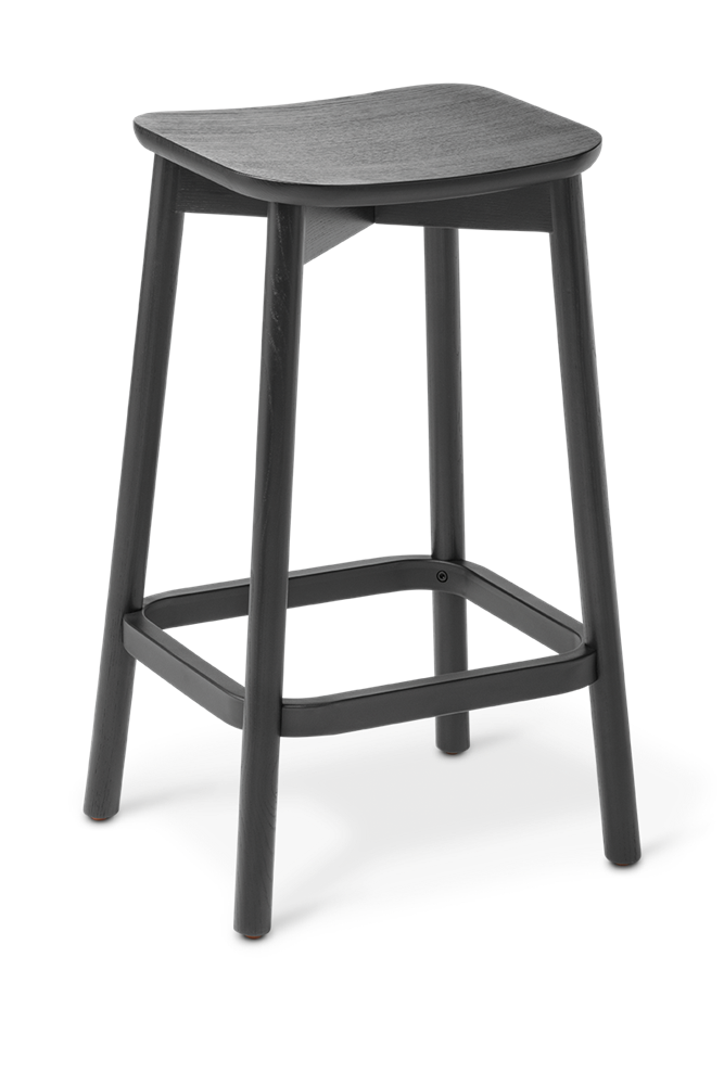 Orlo Kitchen Stool-Barstools-Black Ash-Not Upholstered-Commercial Traders - Office Furniture