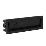 Partner Power Unit-Power and Cable Management-Black-2 x Power 2 x USB (J Coupler)-Commercial Traders - Office Furniture