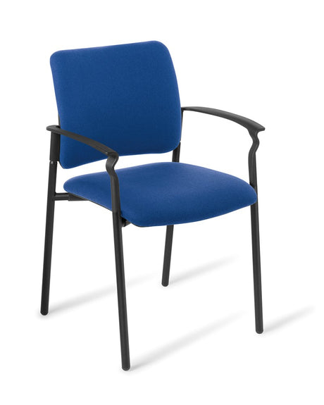 Mix Polo Chair-Meeting Room Furniture-Black Vinyl-Arms Please-Black-Commercial Traders - Office Furniture