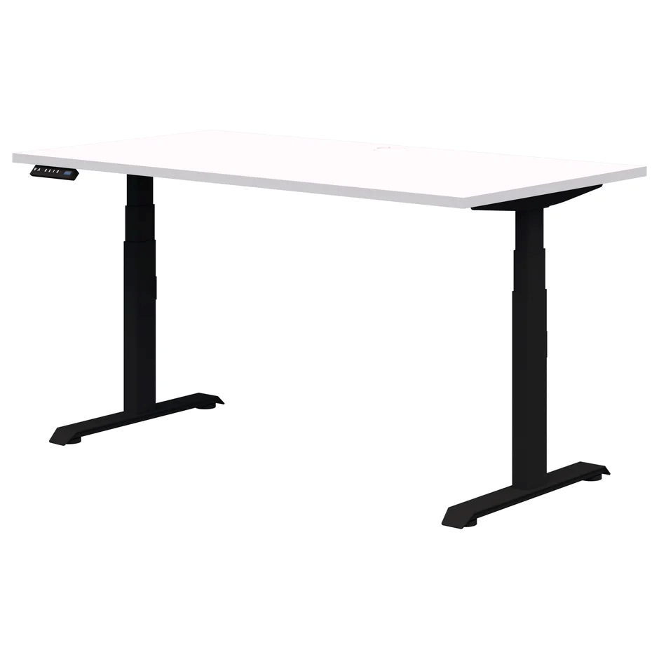 Alti Rapid Premium Electric Desk-Desks-1500x800-Snow Velvet-Black-Commercial Traders - Office Furniture