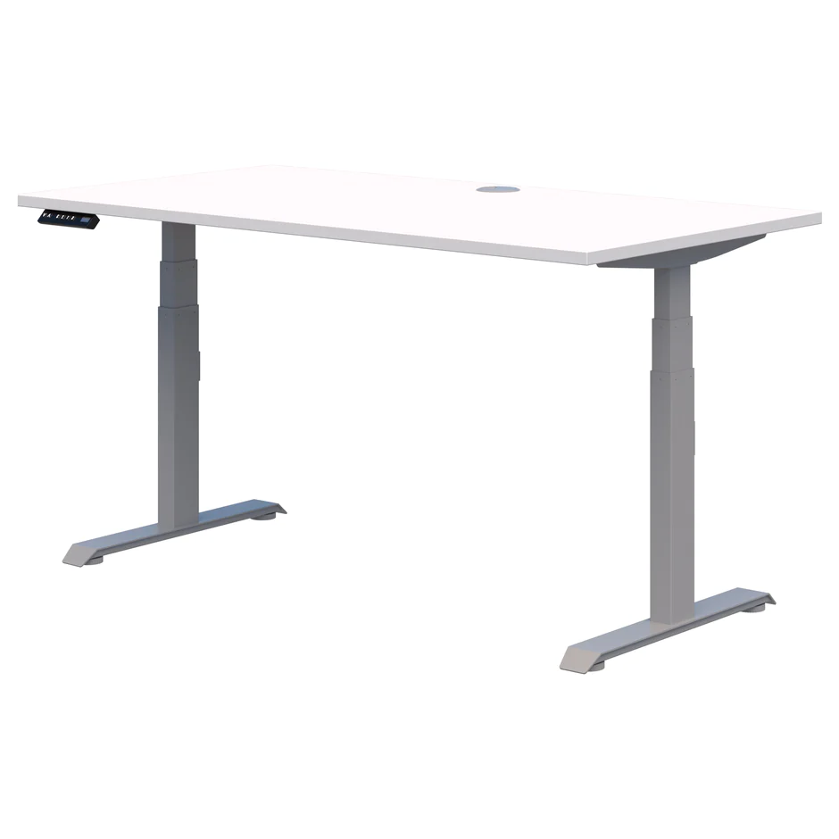 Alti Rapid Premium Electric Desk-Desks-1500x800-Snow Velvet-Silver-Commercial Traders - Office Furniture