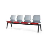PRISM 4 User Bench Chair-Chairs-Grey-Red-Commercial Traders - Office Furniture