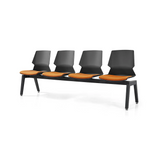 PRISM 4 User Bench Chair-Chairs-Black-Orange-Commercial Traders - Office Furniture