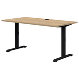 Rapid Fixed Height Desk-Desking-1200x700-Classic Oak-Black-Commercial Traders - Office Furniture