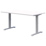 Rapid Fixed Height Desk-Desking-1200x700-Snow Velvet-Silver-Commercial Traders - Office Furniture