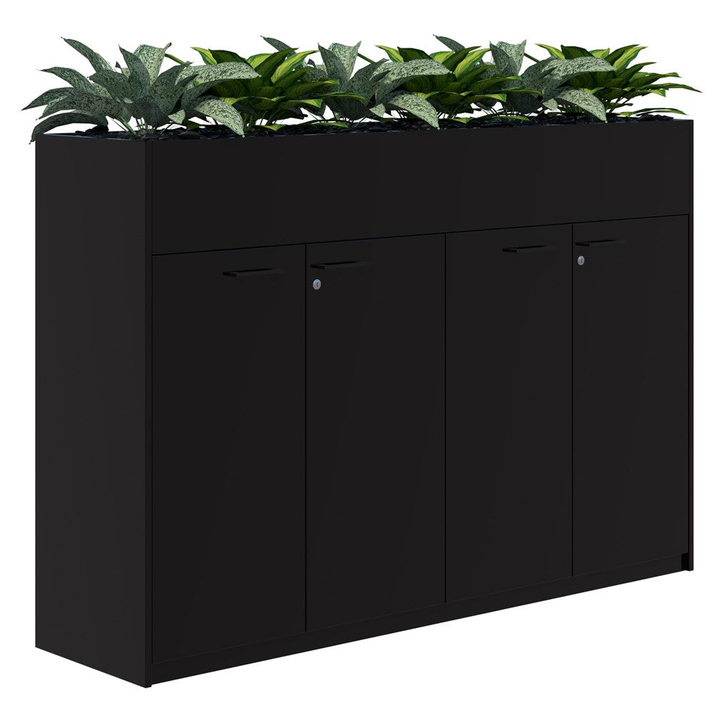 Rapid Planter Cabinet-Storage-1200Hx1800L (locking)-Black-Commercial Traders - Office Furniture